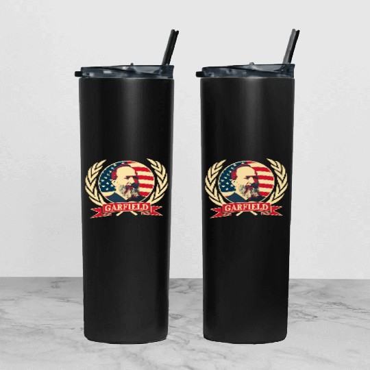 President James Abraham Garfield Tumbler With Lid And Straw