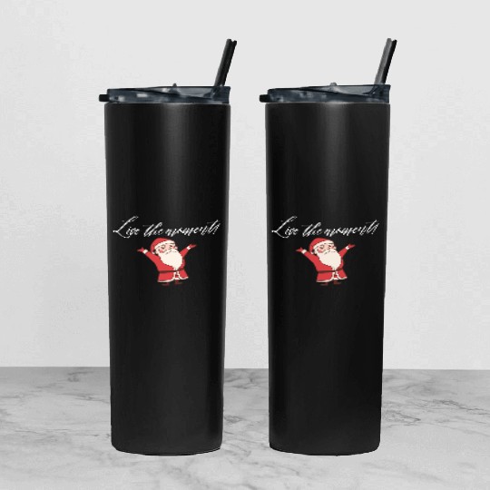 Santa's Joyful Moment Tumbler With Lid And Straw