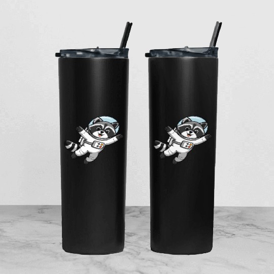 Astro Racoon for Kids Astronaut Tumbler With Lid And Straw