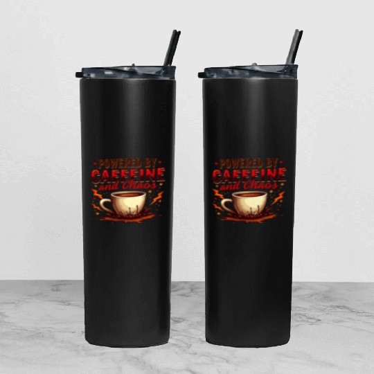 Caffeine Chaos Tumbler With Lid And Straw