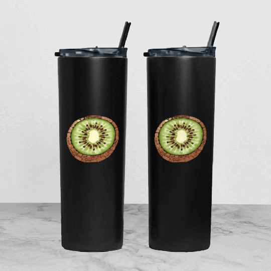 Kiwi Freshness In Green Tumbler With Lid And Straw