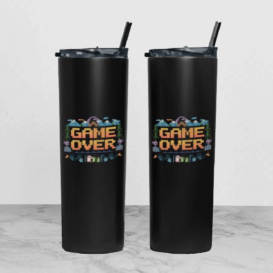 Nostalgic Retro Gamer Apparel Tumbler With Lid And Straw