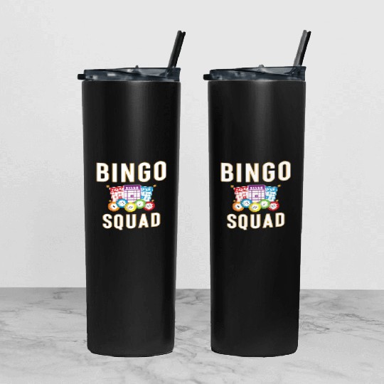 Bingo Squad Bingo Card Player Gift Tumbler With Lid And Straw