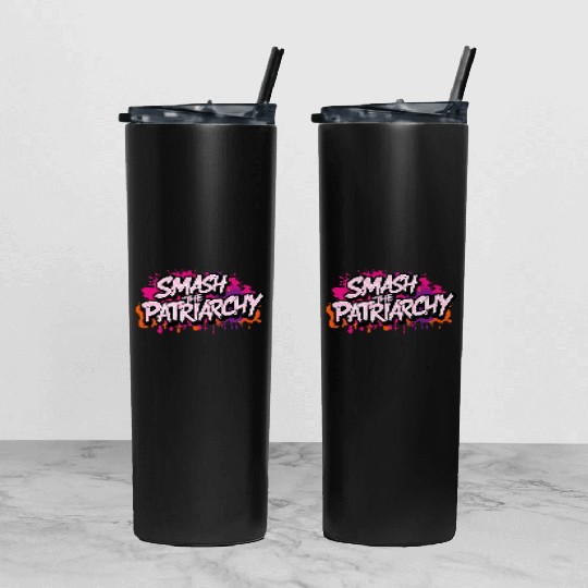 Smash The Patriarchy - International Womens Day Tumbler With Lid And Straw