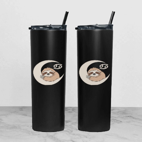 Cancer Zodiac Sloth Embrace the Calmness Tumbler With Lid And Straw