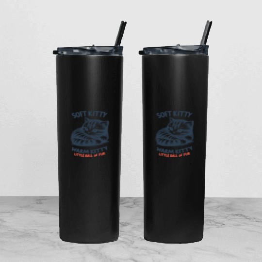 Soft Kitty Tumbler With Lid And Straw