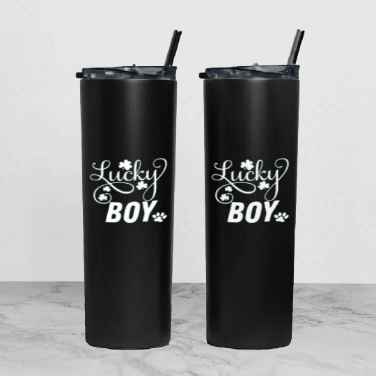 Lucky Boy St Patrick's Day Tumbler With Lid And Straw