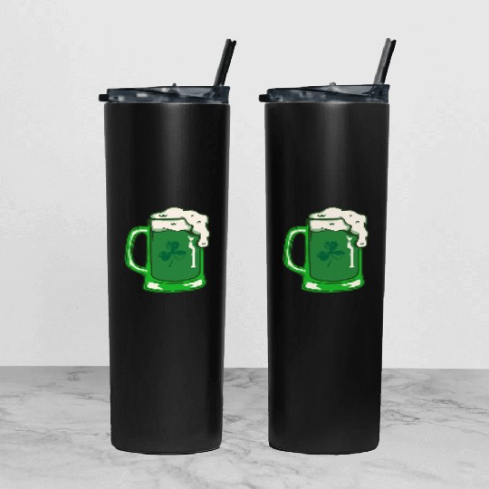 Green Beer Tumbler With Lid And Straw