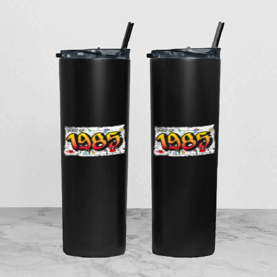 Best of 1985 Graffiti – 40 Years of Neon Nostalgia Tumbler With Lid And Straw