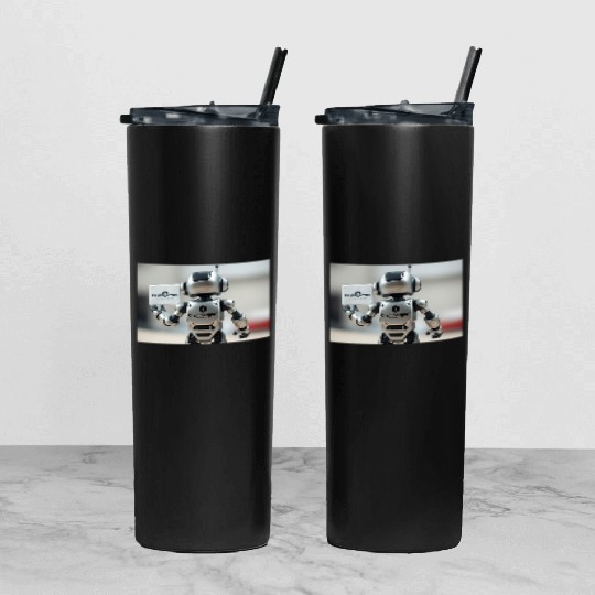 Rocketman Robot Tumbler With Lid And Straw