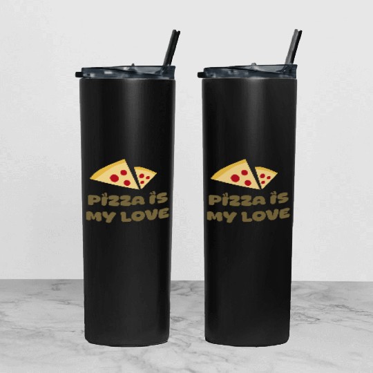 Pizza is My Love Language Tumbler With Lid And Straw