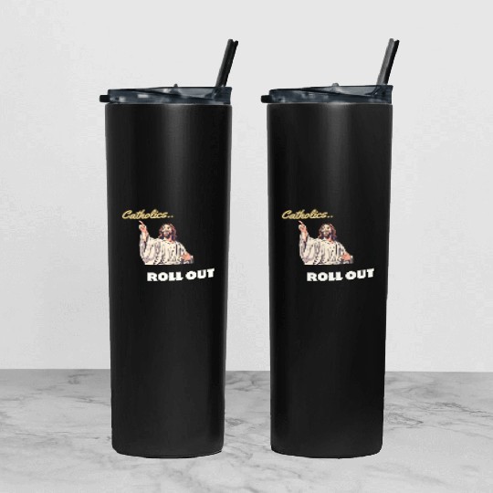 Catholics Roll Out- Jesus Transformer Tumbler With Lid And Straw