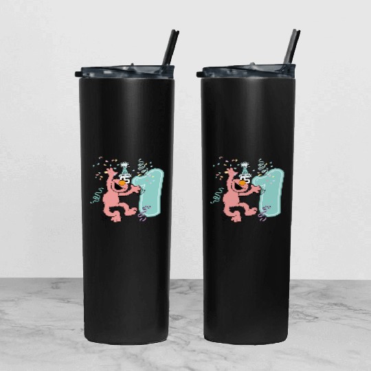 Sesame Street Birthday Design With Elmo One Year Tumbler With Lid And Straw