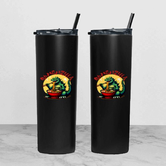 RamenZilla Ramen Noodle Loving Kaiju Monster Tumbler With Lid And Straw