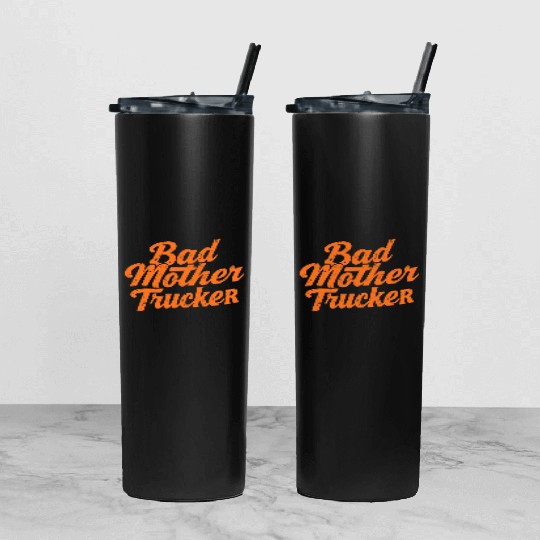 pulp fiction-"Bad motherTrucker" Tumbler With Lid And Straw