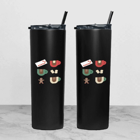Cute Retro Hot Cocoa Christmas Mug Design Tumbler With Lid And Straw