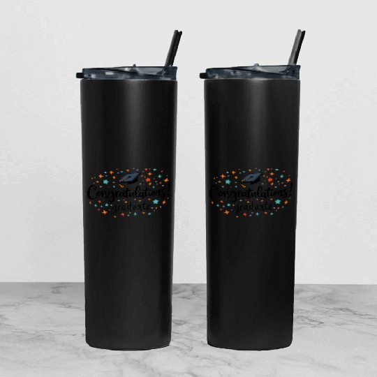 Congratulations Graduate! | Fun and Colorful Gradu Tumbler With Lid And Straw
