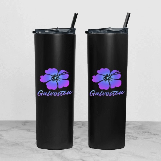 Galveston Hibiscus Tumbler With Lid And Straw