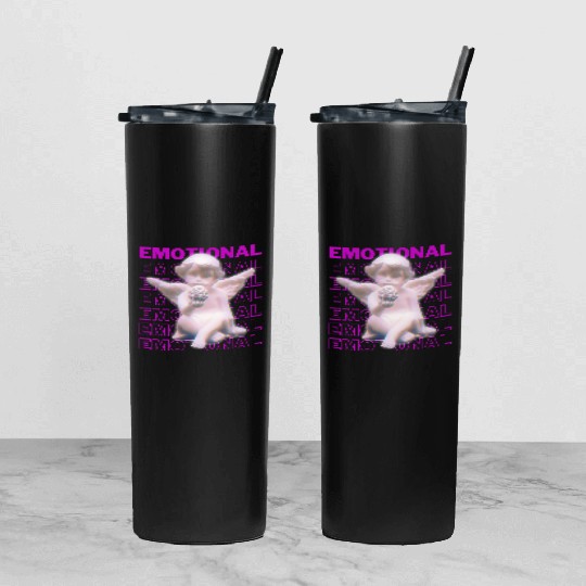 Emotional Little Angel Tumbler With Lid And Straw