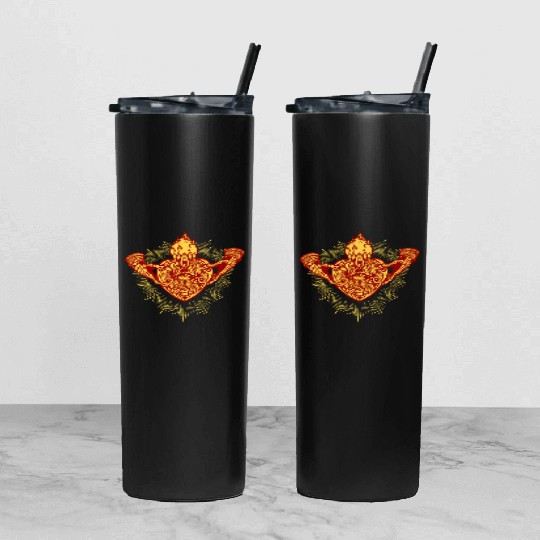 Sacred Heart Claddagh Symbol - Fire Tumbler With Lid And Straw