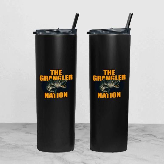 Grangler Nation (Striped Bass) Tumbler With Lid And Straw