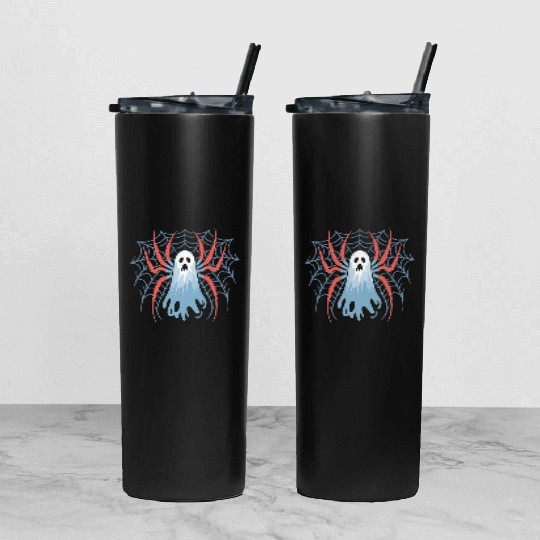 Ghost Spider Scream Tumbler With Lid And Straw