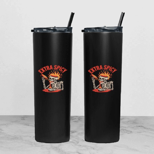 Red Pepper Chili Spicy Food Lover Tumbler With Lid And Straw