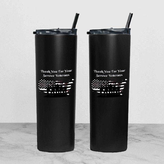 Thank You For Your Service Veterans day US Army Tumbler With Lid And Straw