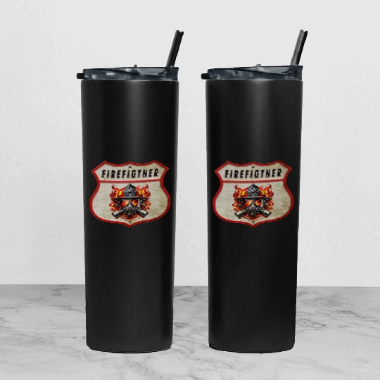 Fire Brigade Coat Of Arms Tumbler With Lid And Straw