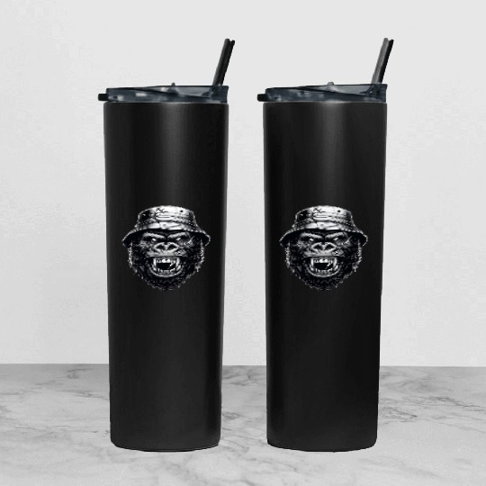 Savage Gorilla – Streetwear Beast Art Tumbler With Lid And Straw