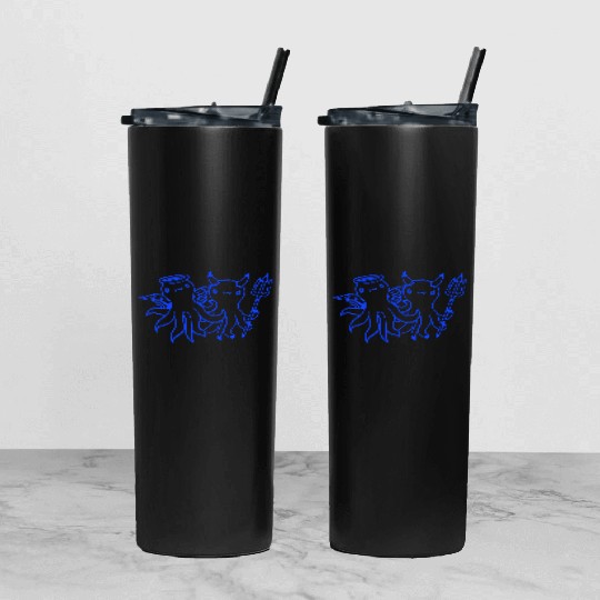 2 Octopus Devil Angel Heaven Hell Team Two Friends Tumbler With Lid And Straw