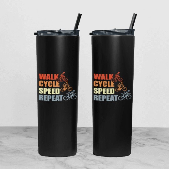 Cycling Routine Tumbler With Lid And Straw