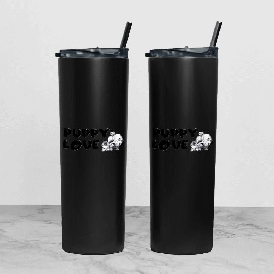 Puppy Love Tumbler With Lid And Straw