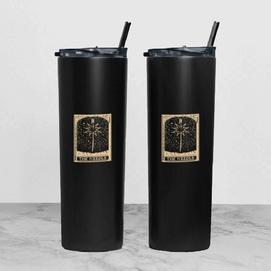 The Needle – Stitch Witch Tarot Card Tumbler With Lid And Straw