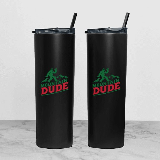 Mountain Dude Bigfoot Hiker Bigfoot Camp Tumbler With Lid And Straw