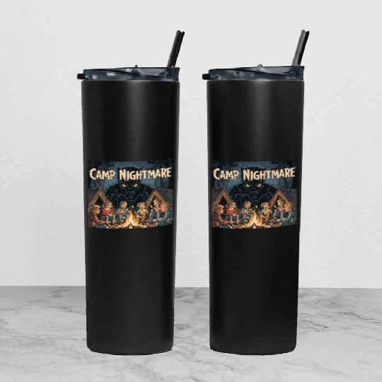 Horror Steven Rhodes, Camp Nightmare Tumbler With Lid And Straw
