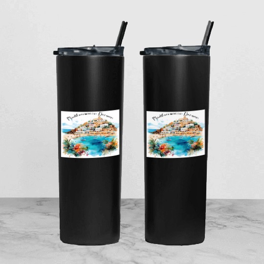 Mediterranean Dreams Tumbler With Lid And Straw