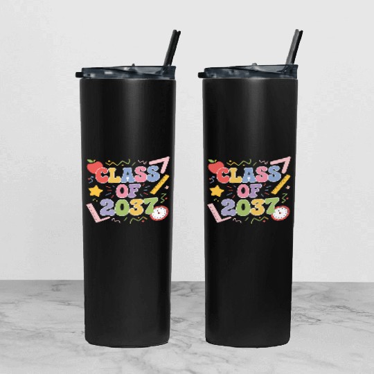 Class of 2037 Grow With Me, Funny back to school Tumbler With Lid And Straw