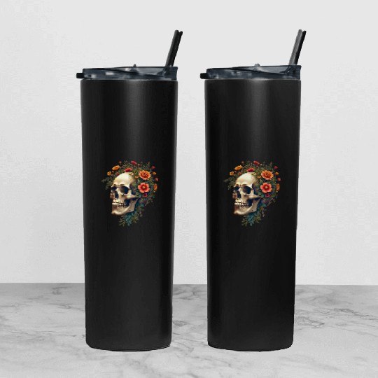 Eco Skull ❘ Nature Vibes ✦ Rebirth Tumbler With Lid And Straw
