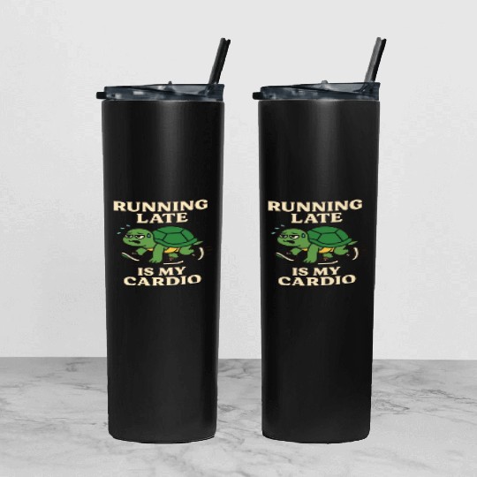 Running Late Turtle Relatable Fitness Tumbler With Lid And Straw