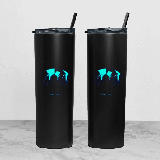 Royal Blue Lightning shadow Tumbler With Lid And Straw
