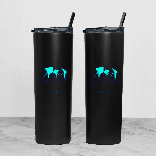 Royal Blue Lightning shadow Tumbler With Lid And Straw