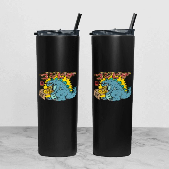 Kaiju Pizza Cravings Tumbler With Lid And Straw