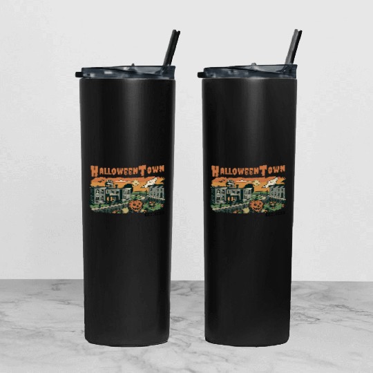 Halloweentown Spooky Sunset Scene – Vintage Hallow Tumbler With Lid And Straw