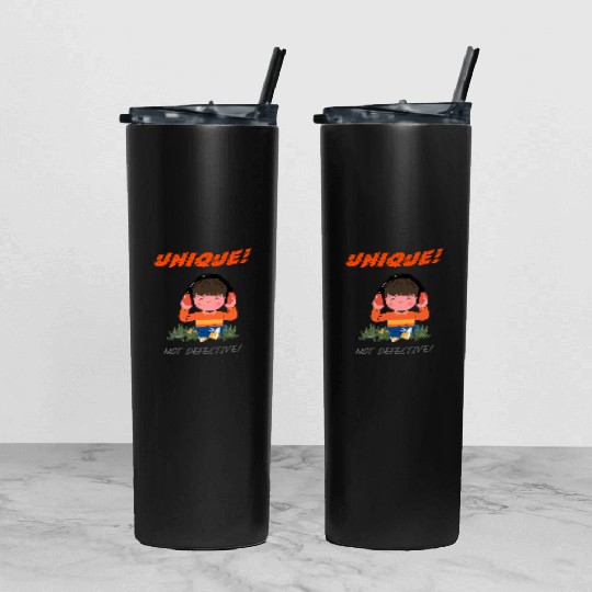 Unique Not Defective Autism Advocacy Tumbler With Lid And Straw