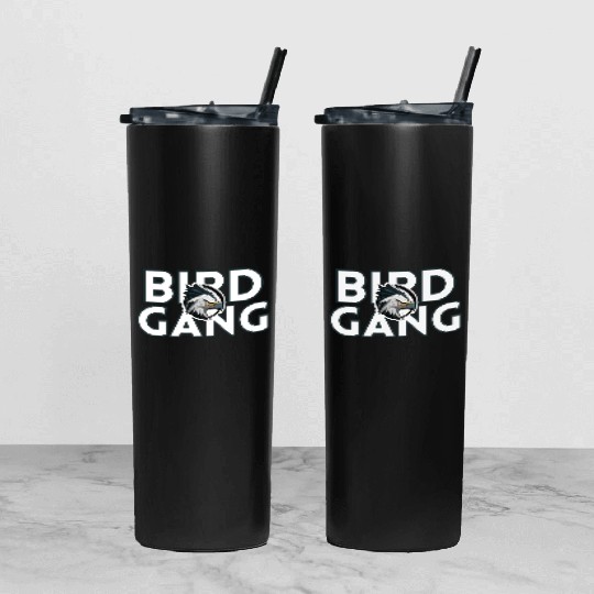 Eagle Head Bird Gang Logo Design Tumbler With Lid And Straw