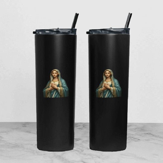 Madonna and Child Divine Embrace Tumbler With Lid And Straw