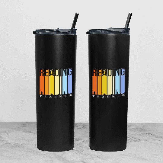 Back To School Reading Teacher Tumbler With Lid And Straw
