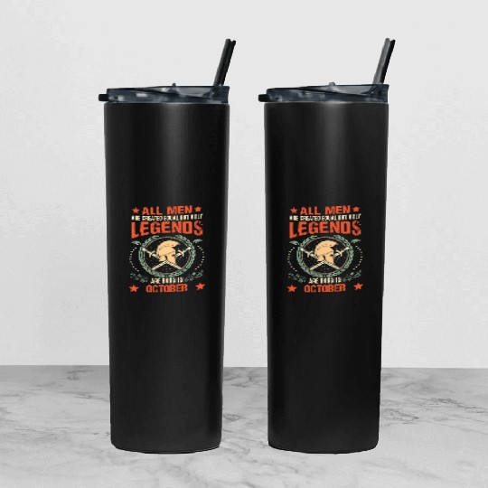 Sparta Legend Born in October Tumbler With Lid And Straw