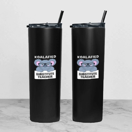 Substitute Teacher Koala School Teaching Tumbler With Lid And Straw